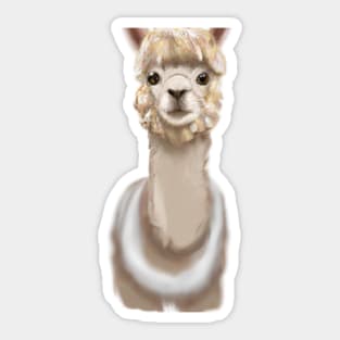 Cute Alpaca Drawing Sticker